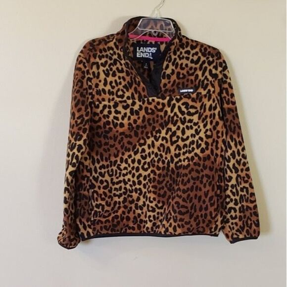 Land's End Animal Print Fleece Size Small - Picture 1 of 3
